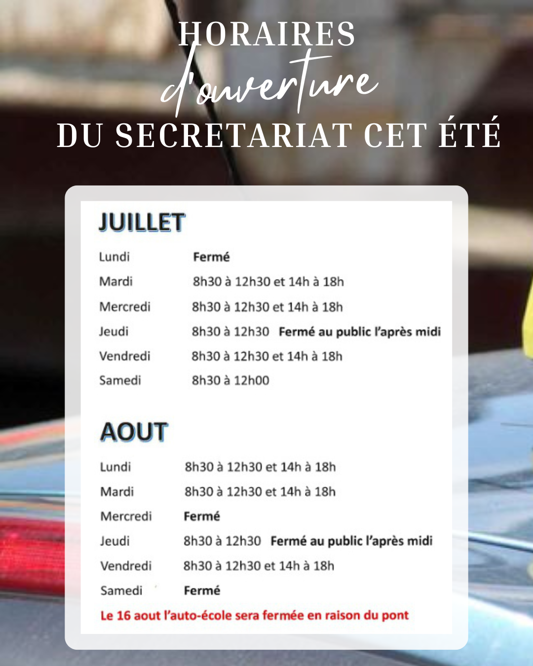Blanc marron Moderne élégant Annonce nouveaux horaires Publication Instagram